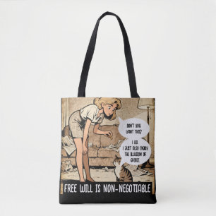 Bolso De Tela Estilo Vintage Gato Humor Sarcástico