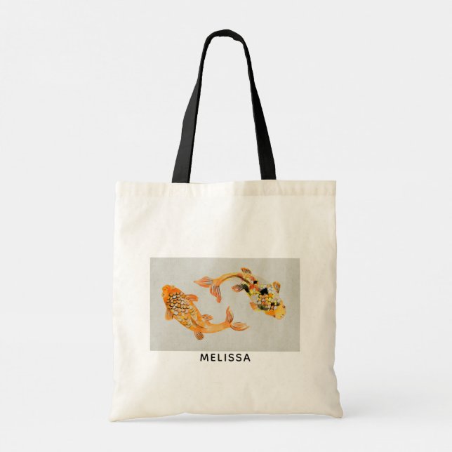 Bolso De Tela Estiloso Koi Fish (Reverso)