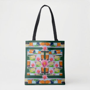 Bolso De Tela Estiloso Water Lilies Carry-all Fun