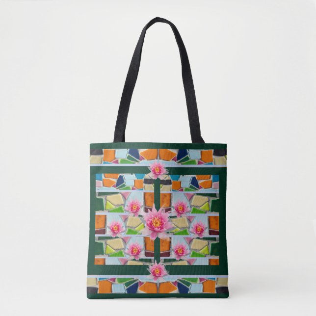 Bolso De Tela Estiloso Water Lilies Carry-all Fun (Anverso)