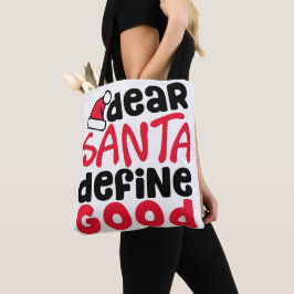 Bolso De Tela Estimado Santa Define Buenos Navidades