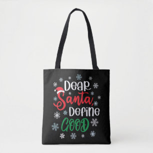 Bolso De Tela Estimado Santa Define buenos Navidades graciosos