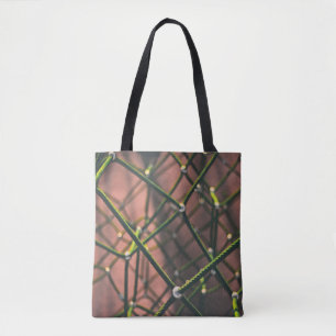 Bolso De Tela Estopa verde y negra