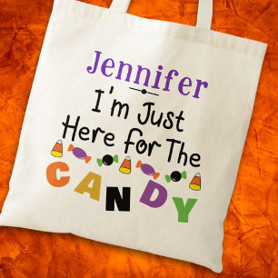 Bolso De Tela Estoy aquí por el nombre de Candy Halloween