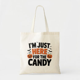 Bolso De Tela Estoy aquí solo por los dulces divertido Halloween