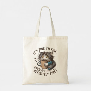 Bolso De Tela "Estoy bien. Todo está bien". Gato frenético