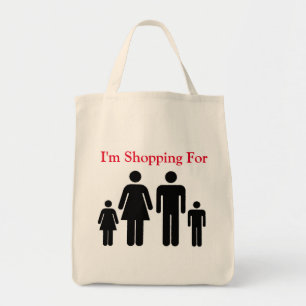 Bolso De Tela Estoy comprando, foto familiar en una