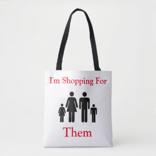 Bolso De Tela Estoy Comprando Para Ellos, Foto Familiar En Un