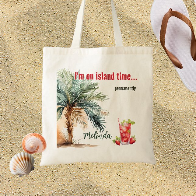 Bolso De Tela Estoy en la hora de la isla... Playa personalizada (Subido por el creador)