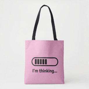 Bolso De Tela Estoy Pensando... Barra de Progreso Rosa Minimalis
