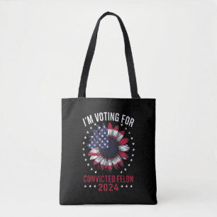 Bolso De Tela Estoy votando por el delincuente convicto Pro Trum