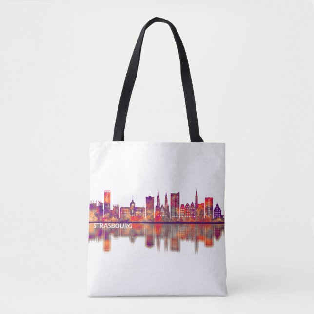 Bolso De Tela Estrasburgo Francia Skyline (Anverso)