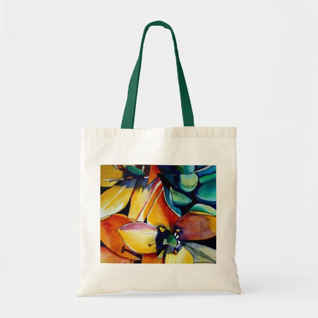 Bolso De Tela Estrella Amarilla de Belén flor acuarela arte (Frente)