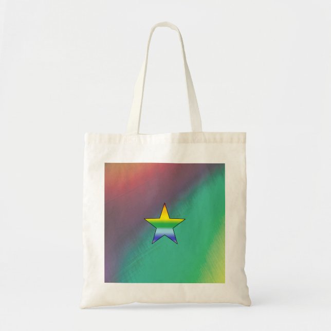 Bolso De Tela Estrella arco iris (Frente)