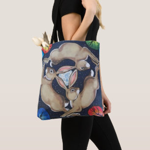 Bolso De Tela Estrella azul del símbolo místico de la luna de