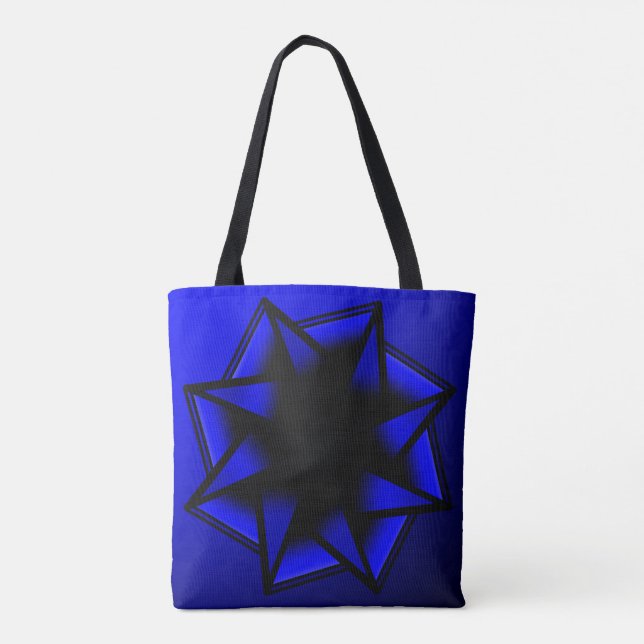 Bolso De Tela Estrella azul gradiente azul (Reverso)