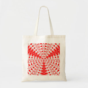 Bolso De Tela Estrella Blanca Y Roja Forma Goemétrica Caleidosco