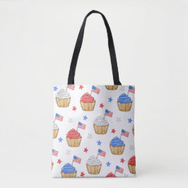 Bolso De Tela Estrella de bandera patriótica Cupcakes Blue rojo