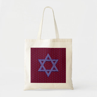 Bolso De Tela Estrella de David de color púrpura sin costuras