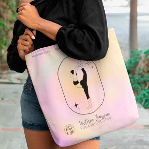 Bolso De Tela Estrella de gradiente rosa profesora de Yoga