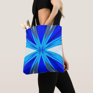 Bolso De Tela Estrella de Navidades de invierno blanco gris azul