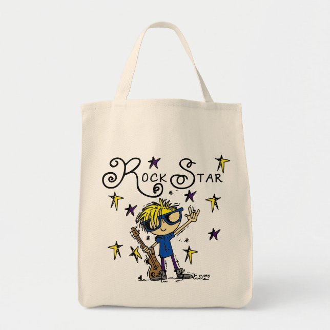 Bolso De Tela Estrella de rock de Blond Boy (Frente)