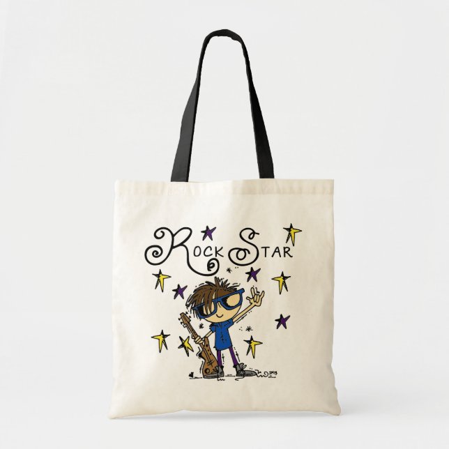 Bolso De Tela Estrella de rock de Brunette (Frente)
