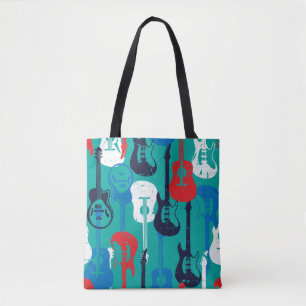 Bolso De Tela Estrella de rock: Patrón de guitarra grunge