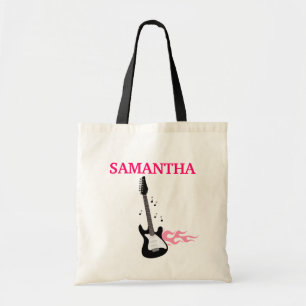 Bolso De Tela Estrella de rock rosada Guitar Tote Bag