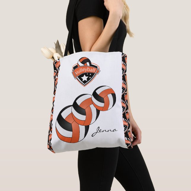 Bolso De Tela Estrella de voleibol deportivo naranja | DIY Texto (Detalle)
