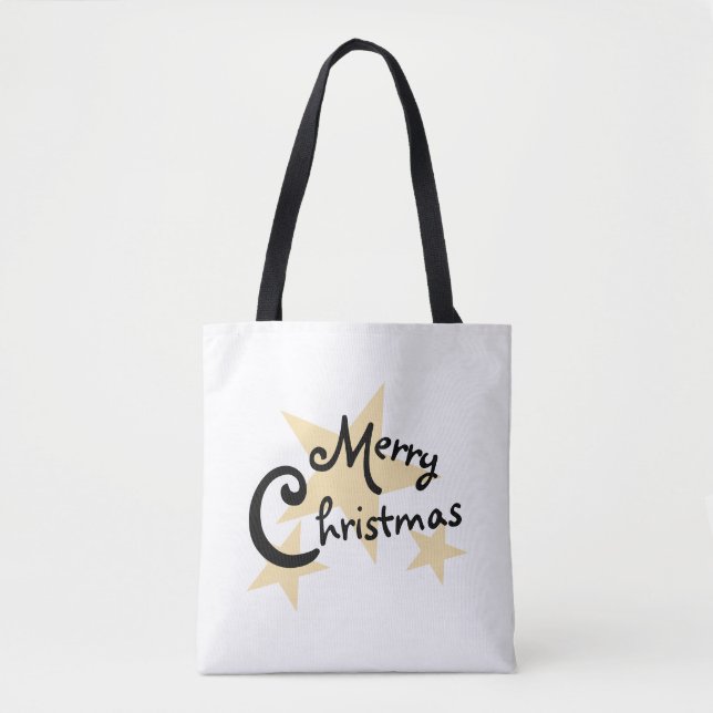 Bolso De Tela Estrella dorada en la Navidad de los White Merry (Anverso)