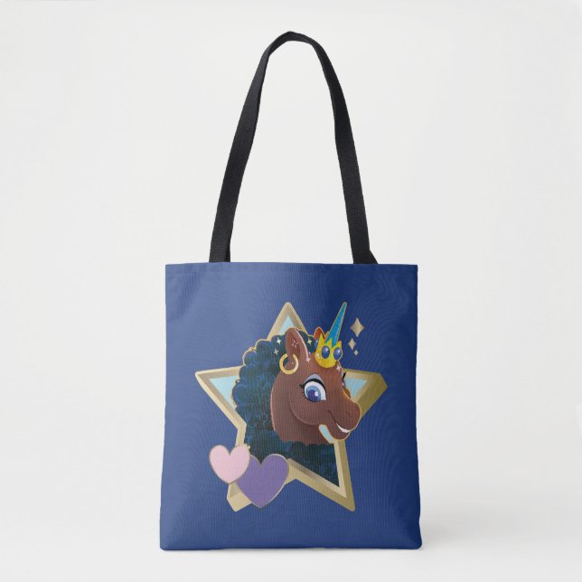 Bolso De Tela Estrella mágica africana unicornio (Anverso)