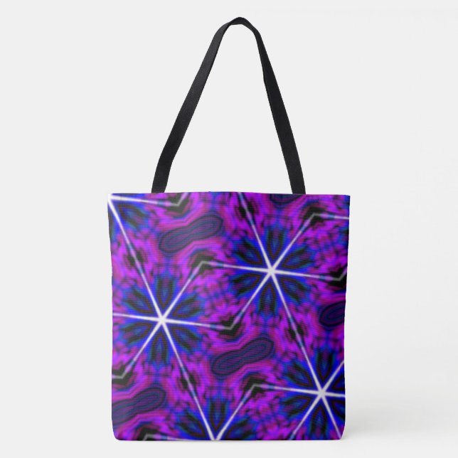 BOLSO DE TELA ESTRELLA MODERNA AZUL CUTE-PURPLE-AZUL (Anverso)