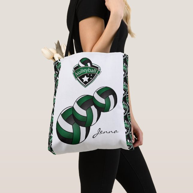 Bolso De Tela Estrella oscura de voleibol deportivo verde | DIY  (Detalle)