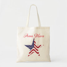 Estrella Patriótica Personalizada Tote Bag América