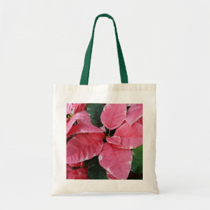 Bolso De Tela Estrella plateada de mármol Poinsettias Flor de va