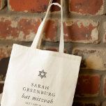 Bolso De Tela Estrella simple y elegante de David Bat Mitzvah<br><div class="desc">El diseño se compone de tipografía sans serif y de una juguetona tipografía de escritura cursiva en un simple fondo. Disponible aquí: http://www.zazzle.com/store/selectpartysupplies</div>