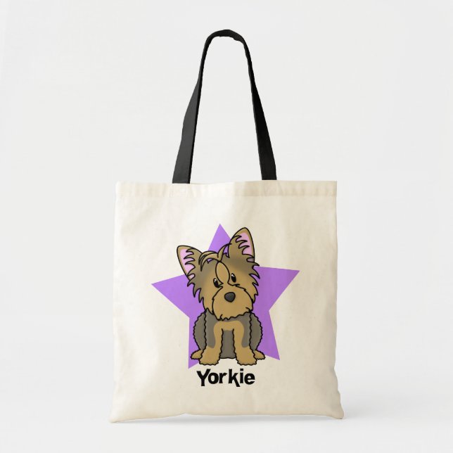 Bolso De Tela Estrella Yorkshire Terrier de Kawaii (Frente)