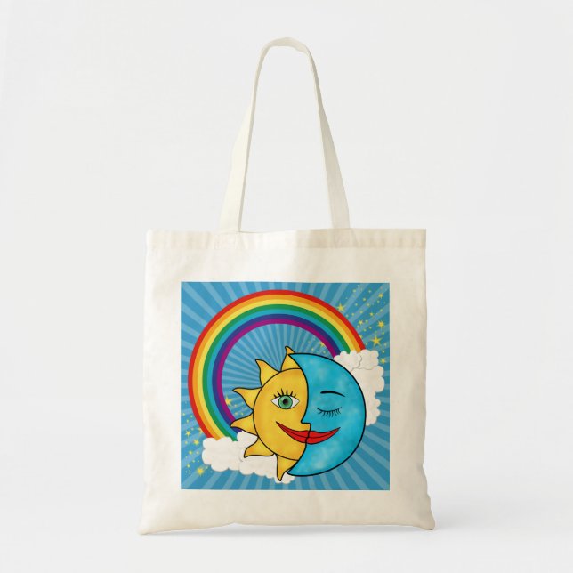 Bolso De Tela Estrellas arcoiris de Sun Moon (Frente)