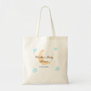 Bolso De Tela Estrellas azul luna naranja purpurina ducha gorda