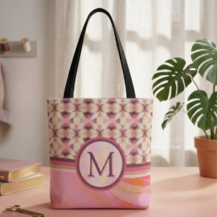 Bolso De Tela Estrellas conectadas de rosa y amarillo