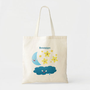 Bolso De Tela Estrellas de canto, personalizado de luna y nube