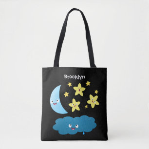 Bolso De Tela Estrellas de canto, personalizado de luna y nube