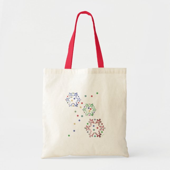 Bolso De Tela Estrellas de copo de nieve de los navidades (Frente)