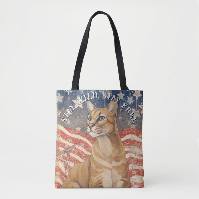 Bolso De Tela Estrellas de Cougar y rayas (Anverso)
