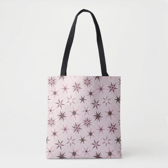 Bolso De Tela Estrellas de Geo Rosa bonito - patrón. (Anverso)