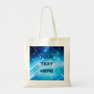 Bolso De Tela Estrellas de luz del norte azul + tu texto e ideas