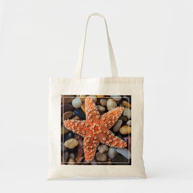 Bolso De Tela Estrellas de mar en rocas (Frente)