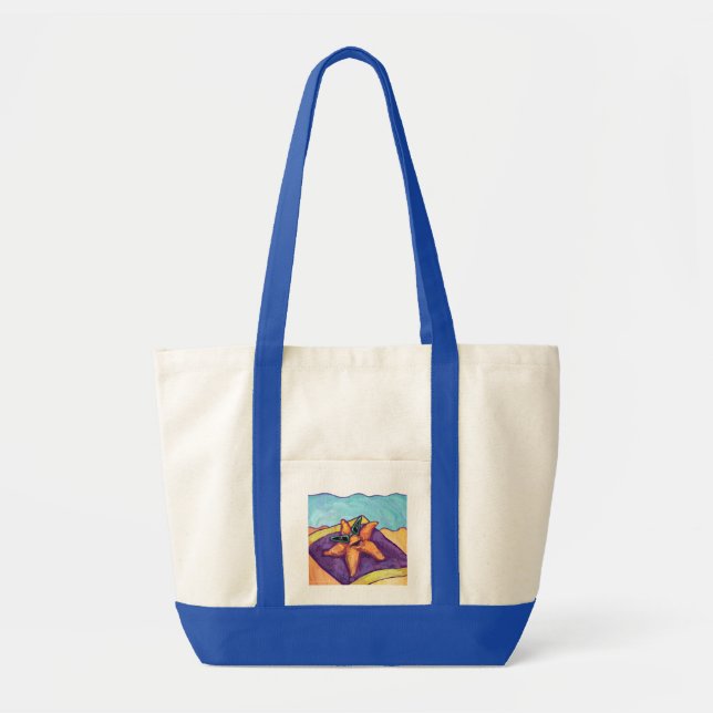 Bolso De Tela Estrellas de mar que toman el sol (Frente)