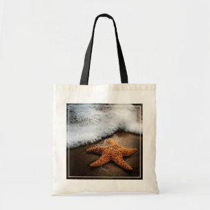 Bolso De Tela Estrellas de mar solas en la playa
